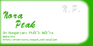 nora ptak business card